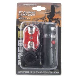 Cykellampa fram och bakljus LED ALPHECCA