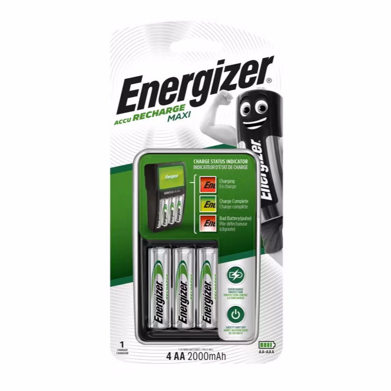 Batteriladdare Energizer Maxi Charger + 4 x R6/AA 2000 mAh