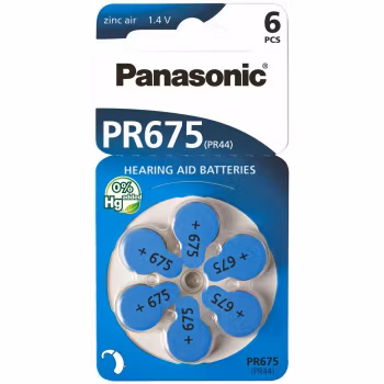Hörapparatsbatterier Panasonic PR675