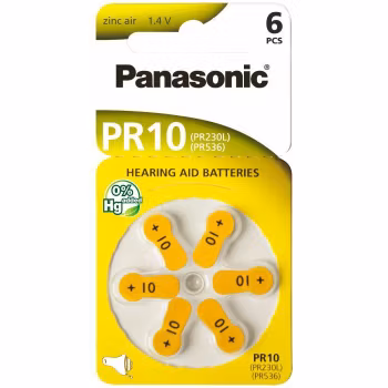 Hörapparatsbatterier Panasonic PR10