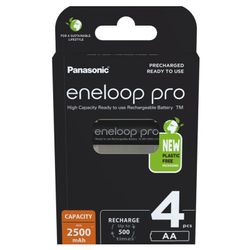 Uppladdningsbara batterier AA / R6, 4 x Panasonic Eneloop PRO NEW 2500mAh