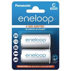 2 st eneloop R14 / C-adapter (från R6 AA till R14)
