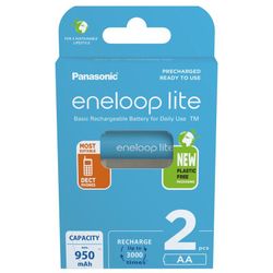 Uppladdningsbara batterier Panasonic Eneloop Lite NEW R6/AA 950mAh, 2 st