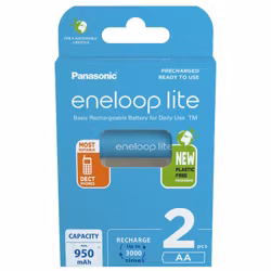 Uppladdningsbara batterier Panasonic Eneloop Lite NEW R6/AA 950mAh, 2 st