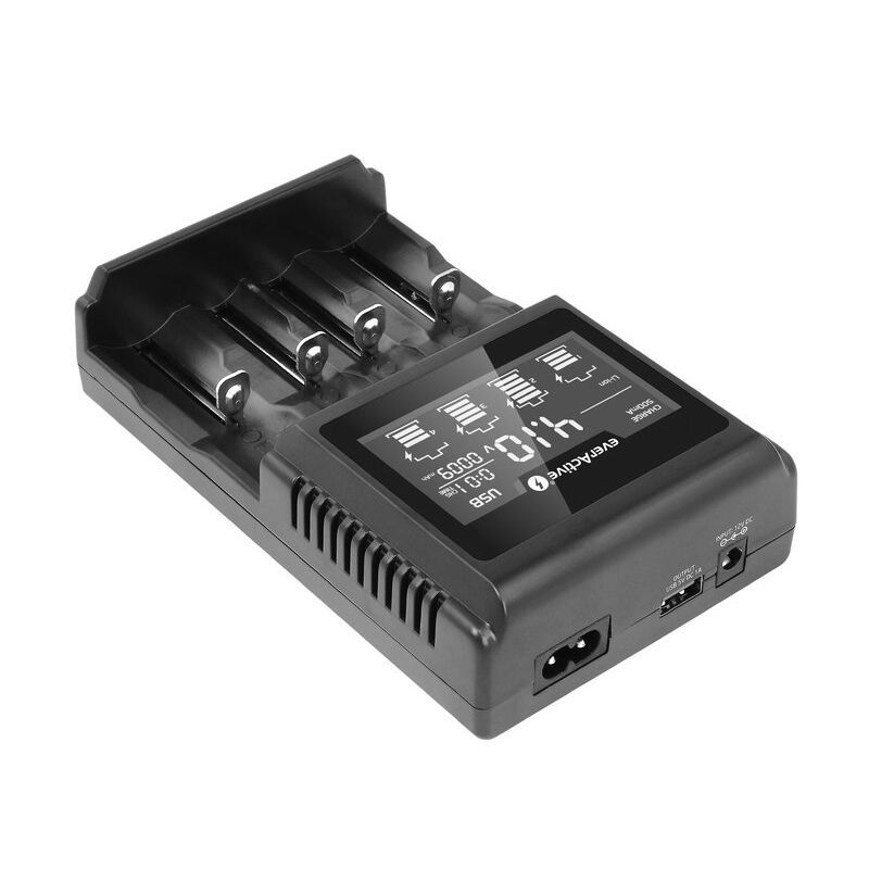 Laddare för Li-Ion och Ni-MH uppladdningsbara cylindriska batterier everActive UC-4000