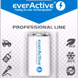 everActive 9V Ni-MH 320 mAh uppladdningsbart batteri redo att användas