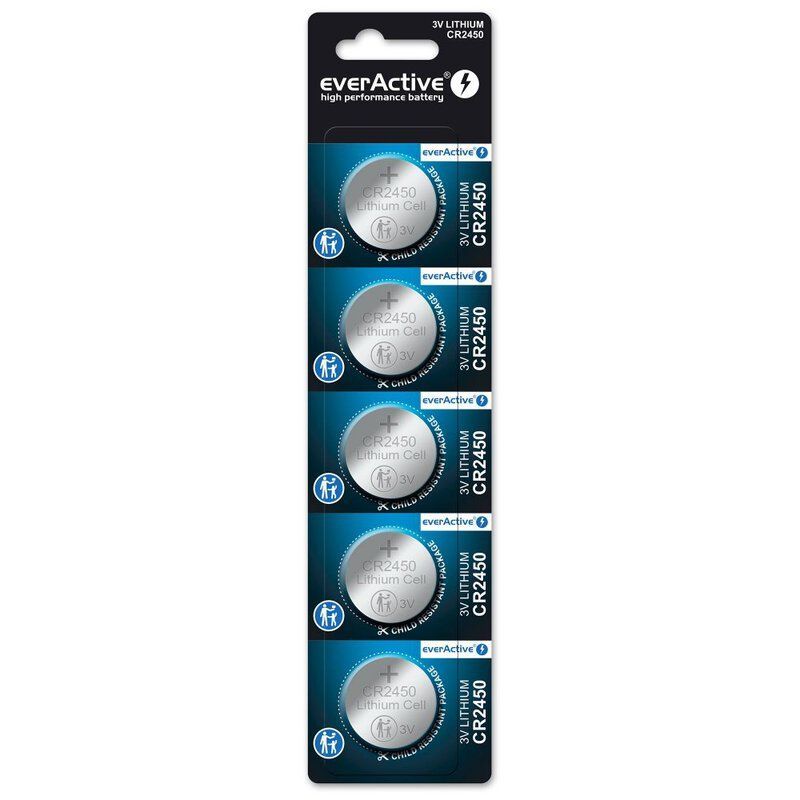 cr2450 litiumbatteri, 5-pack