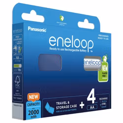 Uppladdningsbara batterier Panasonic Eneloop Ni-MH 2000mAh BK-3MCDEC4BE, 4-pack med box