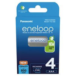 Uppladdningsbara batterier 4 x Panasonic Eneloop R03 / AAA 800mAh, BK-4MCDE