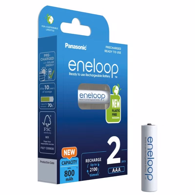 Uppladdningsbara batterier 2 x Panasonic Eneloop R03 AAA 800mAh