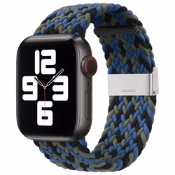 Apple Watch (42/44/SE/45/49mm) Hurtel Flätad Tygrem i flera färger, mönster 3