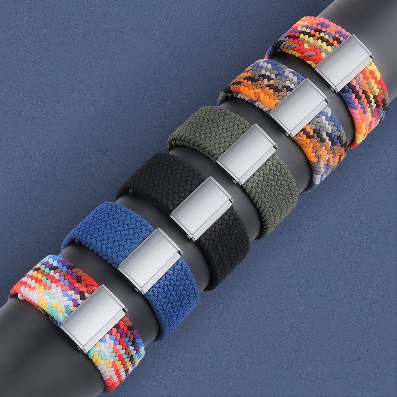 Klockarmband Ultra / 8/7/6 / SE / 5/4/3/2 (49 mm / 45 mm / 44 mm / 42 mm) Klockarmband med flätat tyg i tyg Svart bild