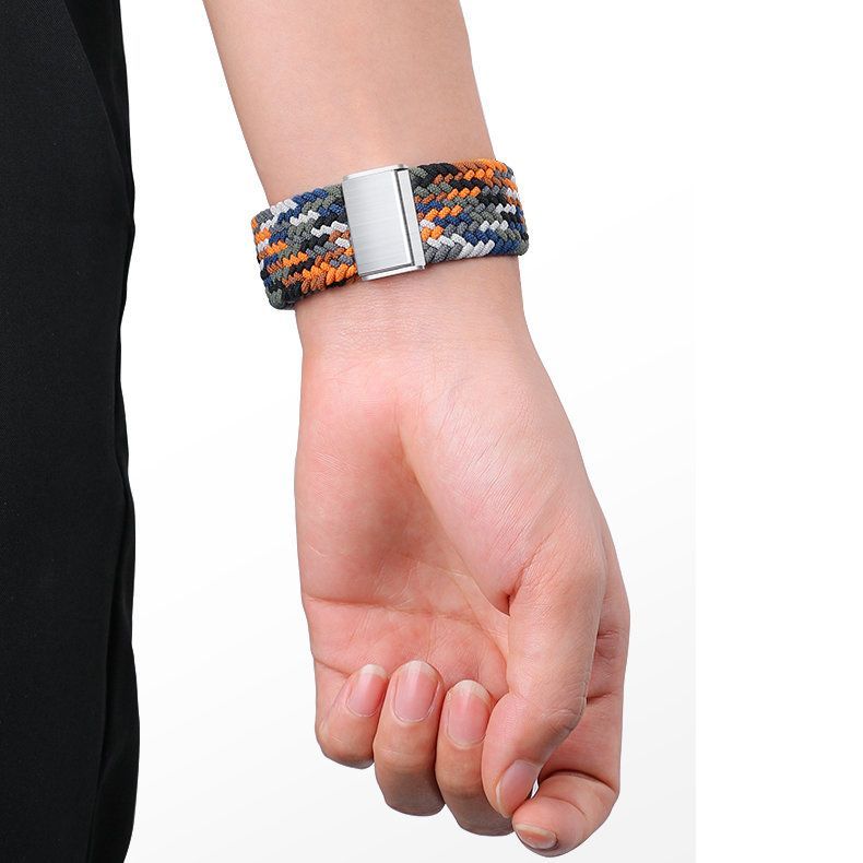 Klockarmband med flätat GRÖNT tygband för Apple Watch Ultra / 8/7/6 / SE / 5/4/3/2 (49 mm / 45 mm / 44 mm / 42 mm)
