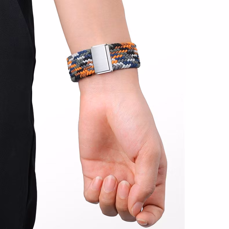 Klockarmband med flätat Orange tygband för Apple Watch Ultra / 8/7/6 / SE / 5/4/3/2 (49 mm / 45 mm / 44 mm / 42 mm)