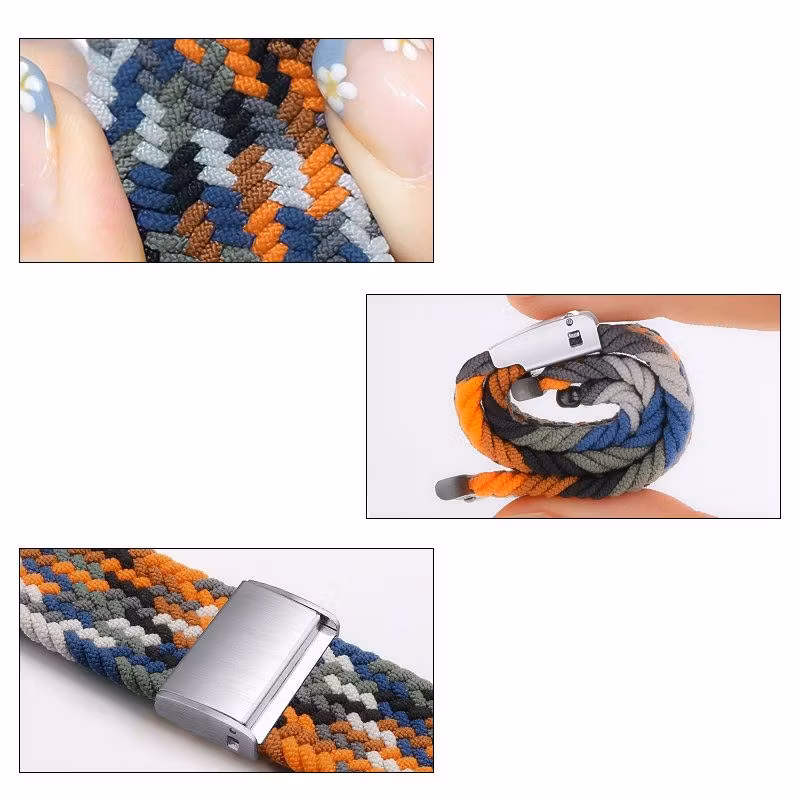 Klockarmband med flätat Orange tygband för Apple Watch Ultra / 8/7/6 / SE / 5/4/3/2 (49 mm / 45 mm / 44 mm / 42 mm)