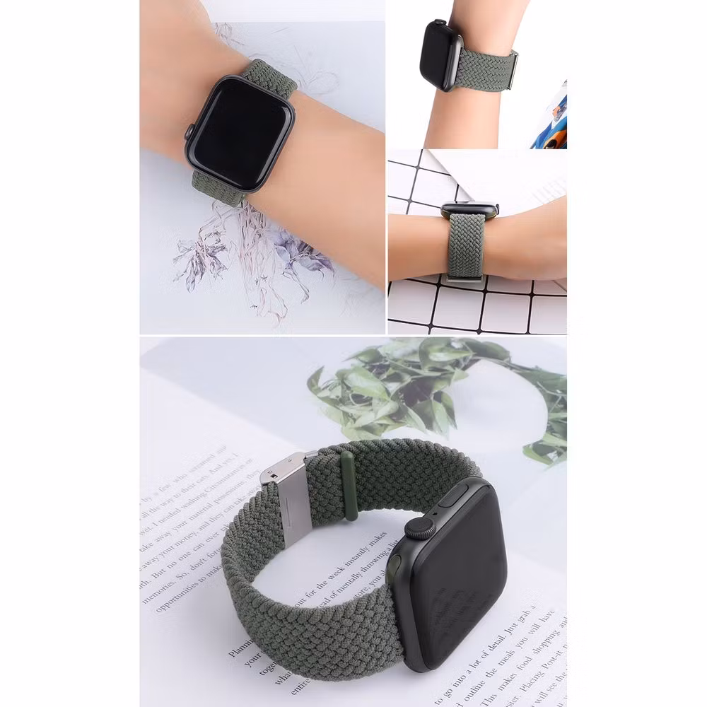 Klockarmband med flätat Orange tygband för Apple Watch Ultra / 8/7/6 / SE / 5/4/3/2 (49 mm / 45 mm / 44 mm / 42 mm)