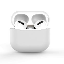 AirPods fodral - silikon, mjukt skal, hörlursfodral, vit