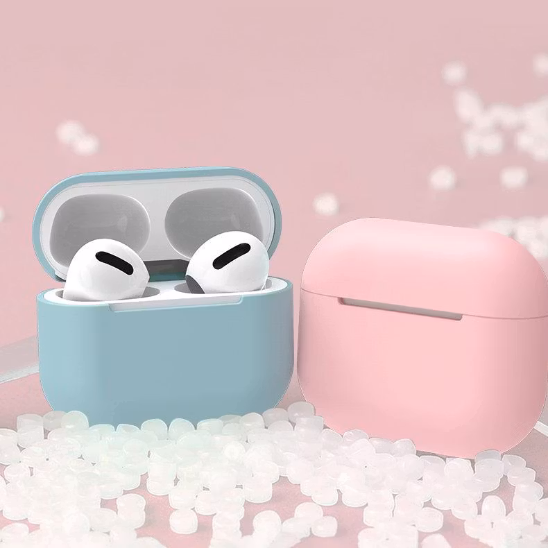 AirPods fodral - silikon, mjukt skal, hörlursfodral, vit