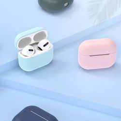 AirPods fodral - silikon, mjukt skal, hörlursfodral, vit