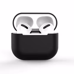 AirPods fodral - silikon, mjukt skal, hörlursfodral, svart