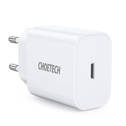 Choetech USB väggladdare Typ C PD 20W vit