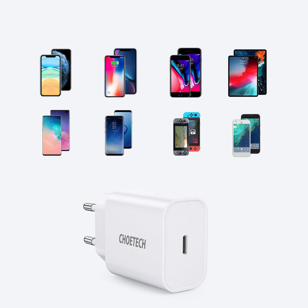 Choetech USB väggladdare Typ C PD 20W