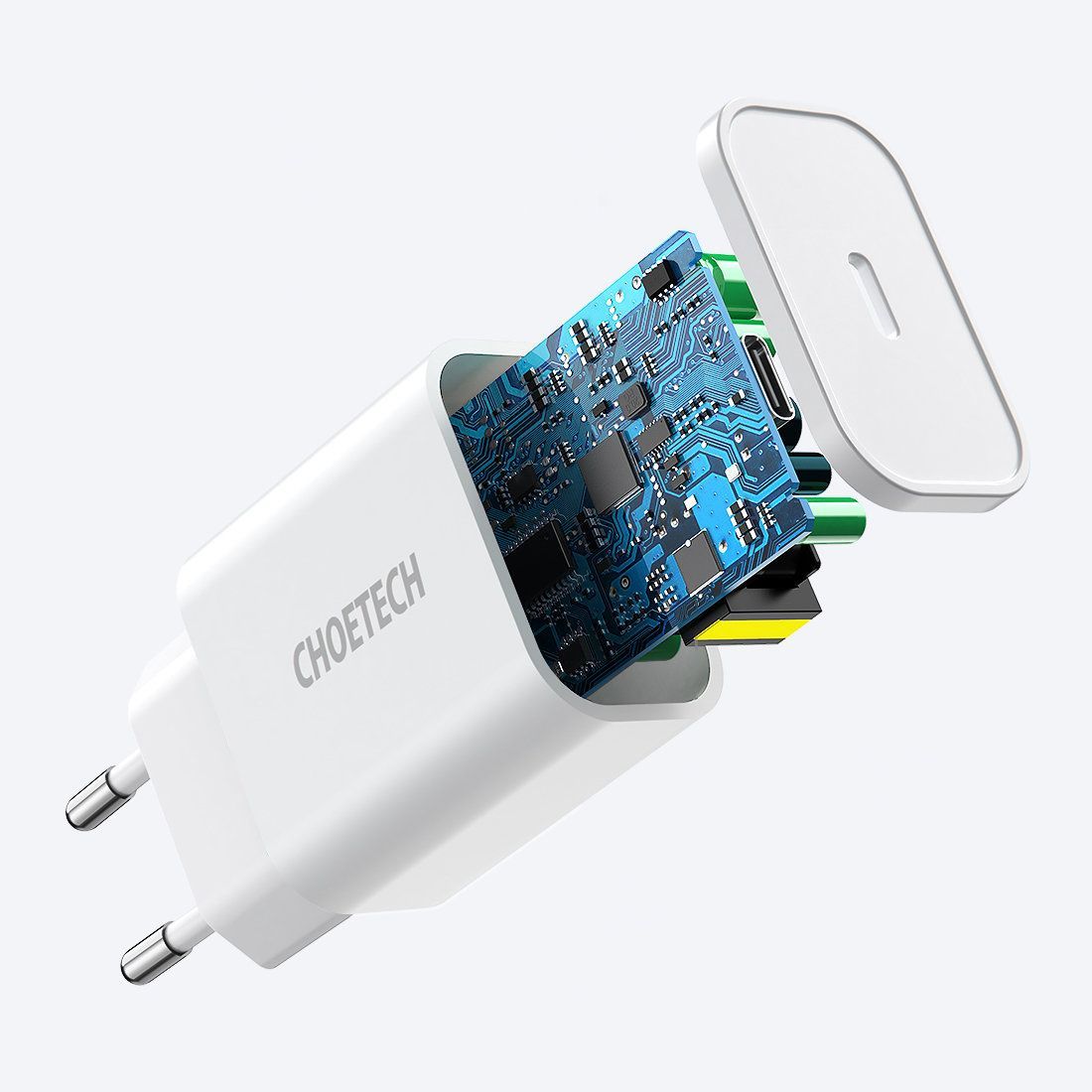 Choetech USB väggladdare Typ C PD 20W vit bild