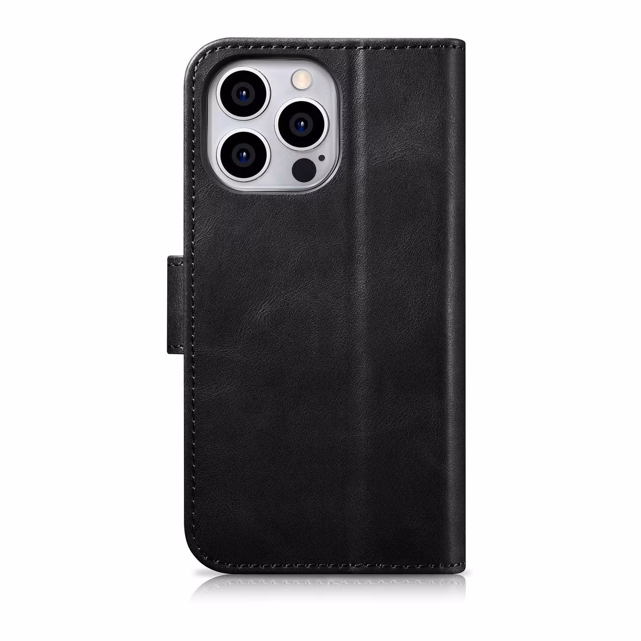 ICarer iPhone 14 Pro Max Plånboksfodral 2in1 Äkta Läder Anti-RFID - Svart bild 14