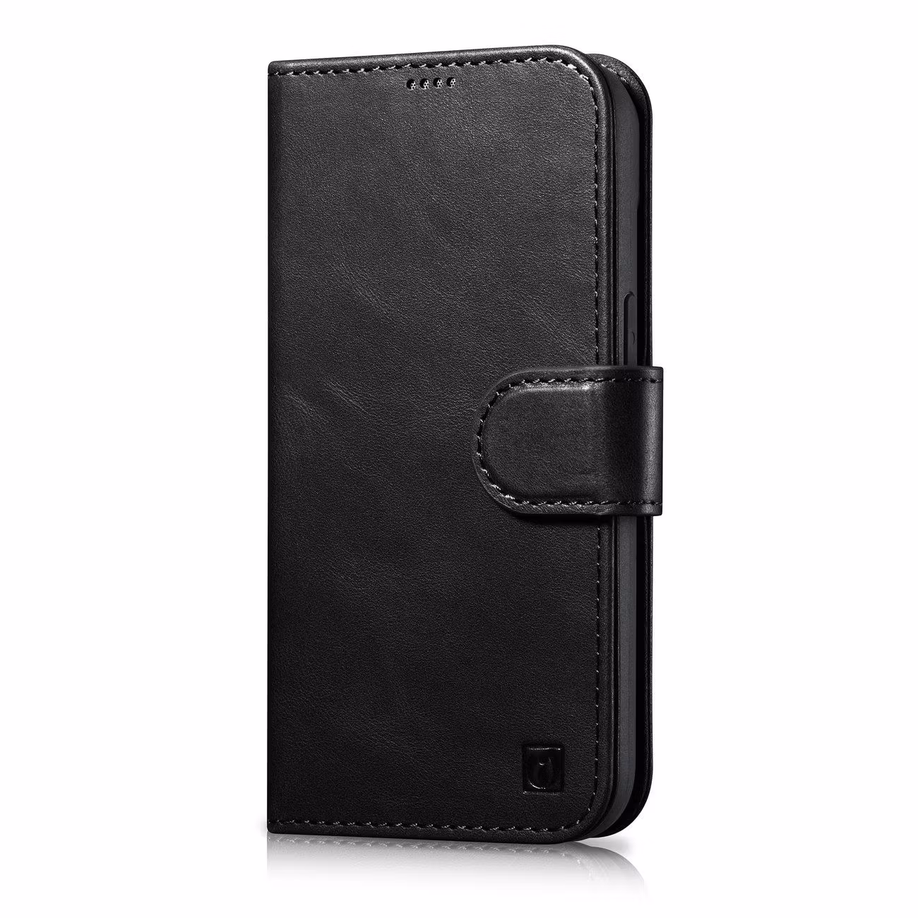 ICarer iPhone 14 Pro Max Plånboksfodral 2in1 Äkta Läder Anti-RFID - Svart