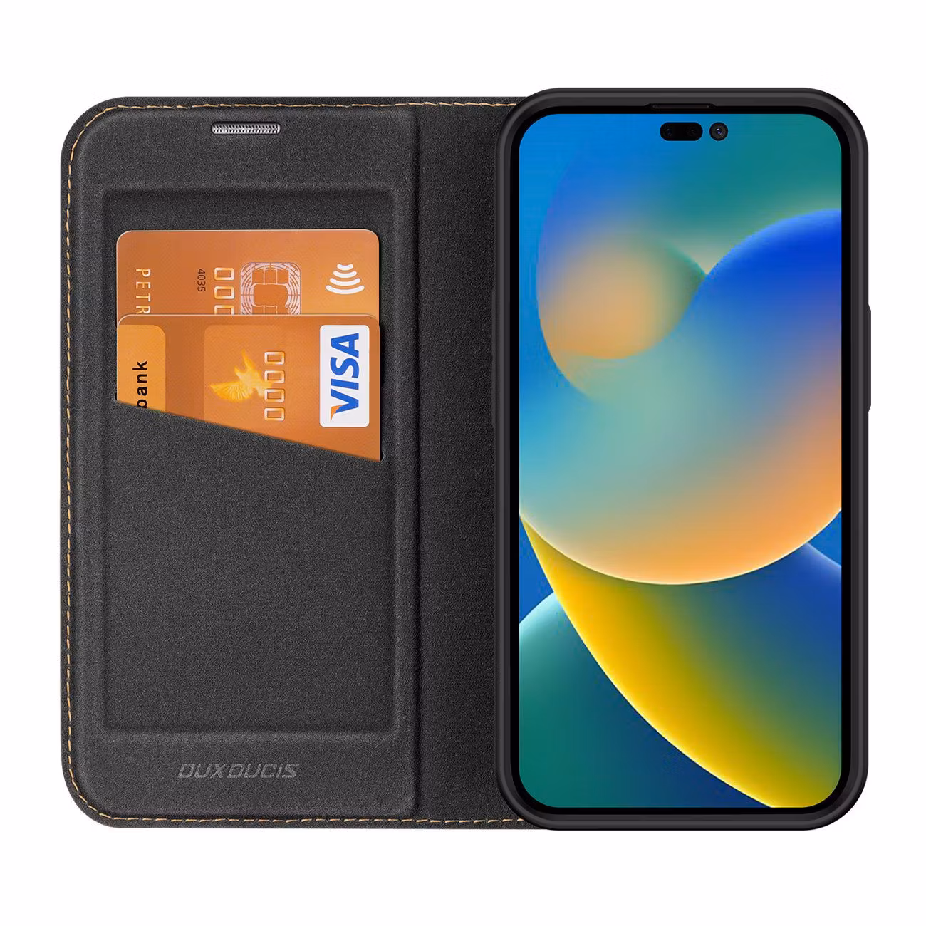 Dux Ducis Skin X2 fodral till iPhone 14 Pro Max magnetiskt flipfodral svart bild3