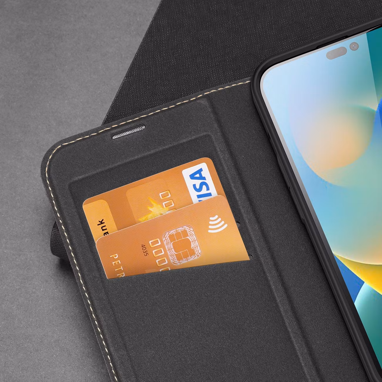 Dux Ducis Skin X2 fodral till iPhone 14 Pro Max magnetiskt flipfodral svart bild 13