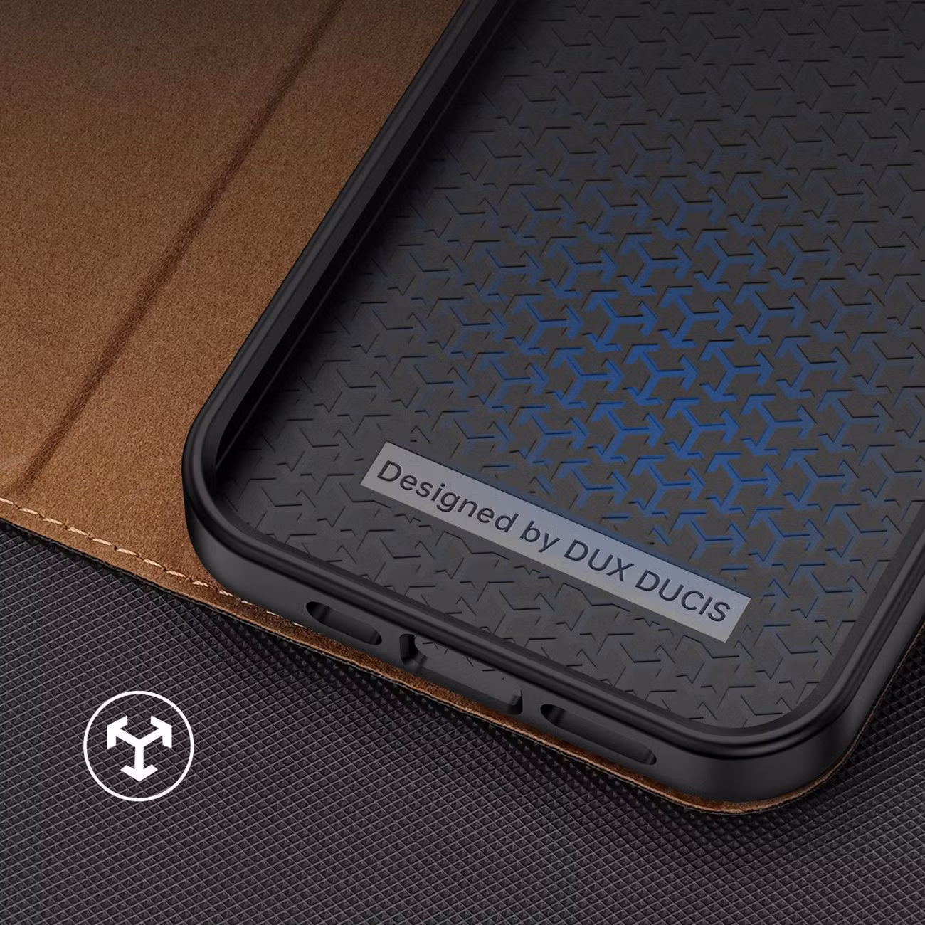 Dux Ducis Skin X2 fodral till iPhone 14 Pro Max magnetiskt flipfodral brun bild 10