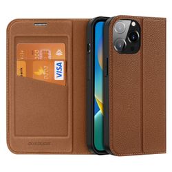 Dux Ducis Skin X2 fodral till iPhone 14 Pro Max magnetiskt flipfodral brun