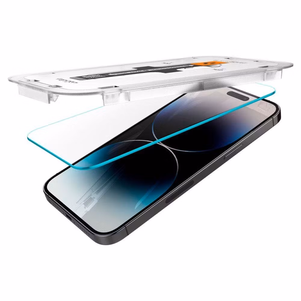 Spigen iPhone 14 Pro Max Skärmskydd GLAS.tR EZ Fit 2-pack bild6