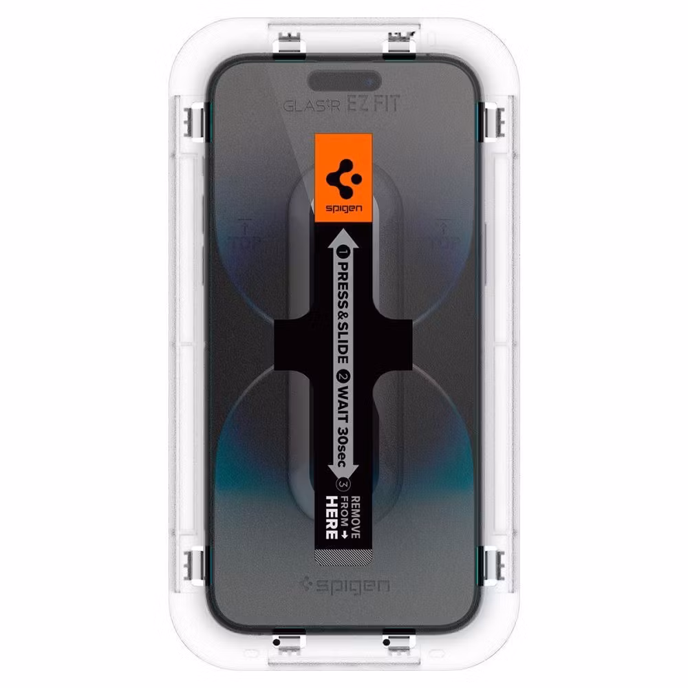 Spigen iPhone 14 Pro Max Skärmskydd GLAS.tR EZ Fit 2-pack bild5