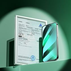 Joyroom Knight Green Glass för iPhone 14 Pro Max med helskärmsfilter mot blått ljus