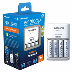 Batteriladdare Panasonic Eneloop BQ-CC17 + 4 x R6/AA Eneloop 2000mAh BK-3MCDE