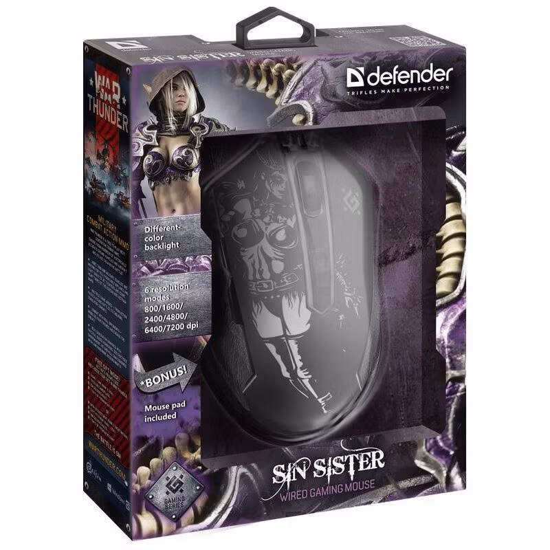 USB Defender Sin Sister GM-933 7200DPI Optisk spelmus bild 7