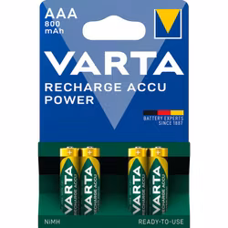 Uppladdningsbara batterier 4 x Varta Ready2use R03 AAA Ni-MH 800 mAh
