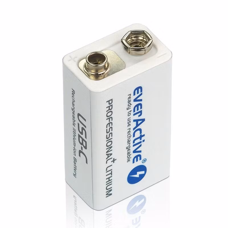 everActive 6F22/9V Li-ion 550 mAh uppladdningsbart batteri med USB TYP C