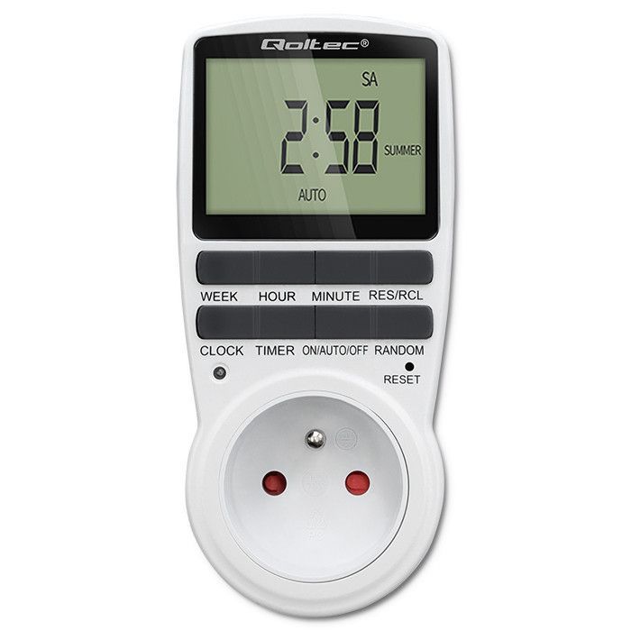 Qoltec elektronisk timer PC0628 | 3680W | 16A | LCD