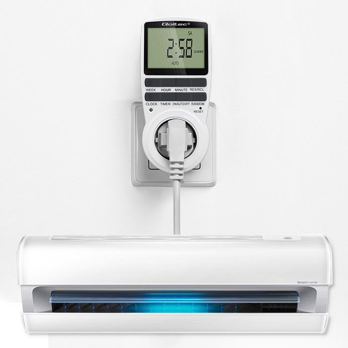 Qoltec elektronisk timer PC0628 | 3680W | 16A | LCD