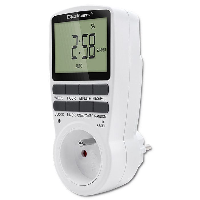 Qoltec elektronisk timer PC0628 | 3680W | 16A | LCD