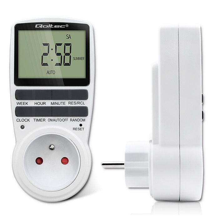 Qoltec elektronisk timer PC0628 | 3680W | 16A | LCD