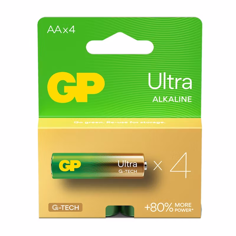 4 x GP Ultra Alkaline G-TECH LR6/AA Alkaliskt Batteri