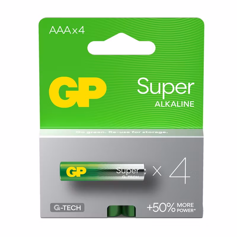 4 x GP Super Alkaline G-TECH LR03 / AAA alkaliskt batteri