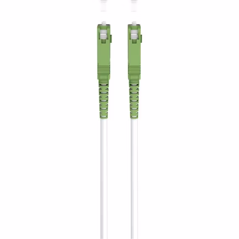 Fiberoptisk kabel Singlemode (OS2) SC-APC Vit, 25 m (Simplex)
