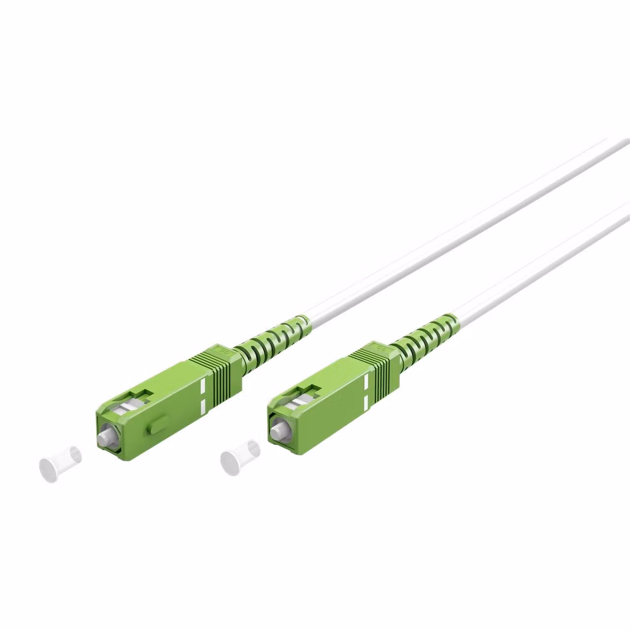 Fiberoptisk kabel Singlemode (OS2) SC-APC Vit, 25 m (Simplex)
