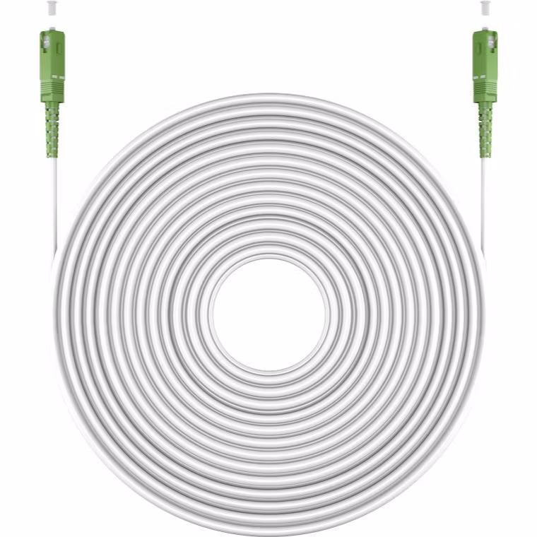 Fiberoptisk kabel Singlemode (OS2) SC-APC Vit, 25 m (Simplex)