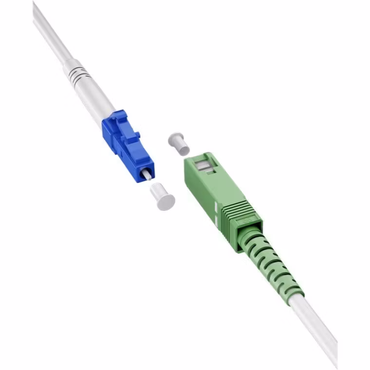 Fiberoptisk Kabel Singlemode (OS2) SC-APC > LC-UPC Vit, 25 m (Simplex)
